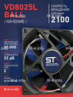 Вентилятор  VD8025L Ball (качения) 24V - st-e.info - Владимир