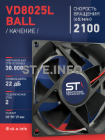 Вентилятор  VD8025L Ball (качения) 12V - st-e.info - Владимир