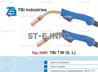 Горелка для полуавтоматической сварки TBi 7W-blue-ESW long, длина 3 метра - st-e.info - Владимир