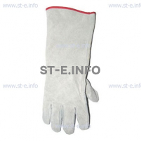 Перчатки-краги спилковые пятипалые серые с подложкой - st-e.info - Владимир