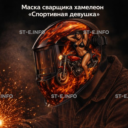Маска сварщика хамелеон «Спортивная девушка» (YXE-718G PRO) - st-e.info - Владимир